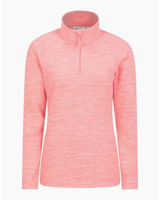 Mountain Warehouse Pink Ladies Snowdon Melange Fleece Top