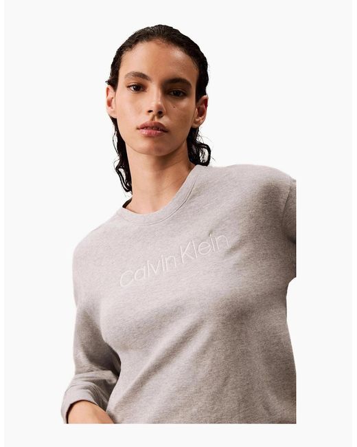 Calvin Klein Gray Modern Terry Sweatshirt, Heather
