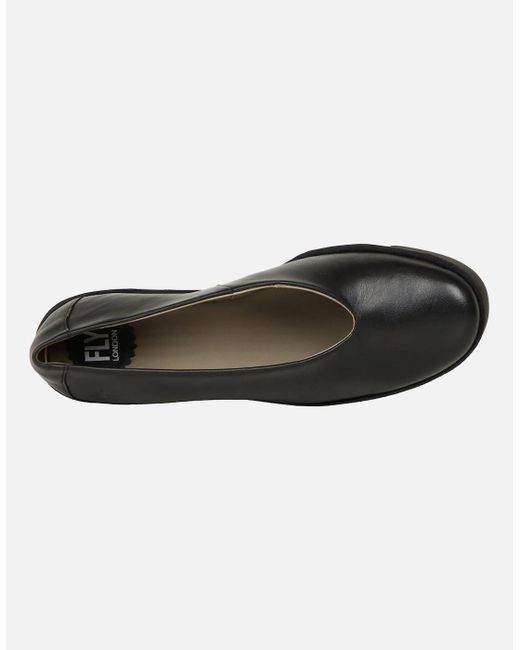 Fly London Black Beso Wedge Heel Shoes