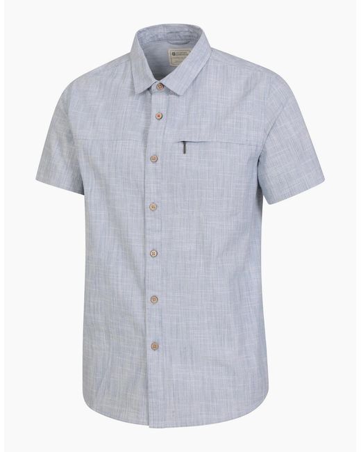 Mountain Warehouse Blue Coconut Slub Short-Sleeved Shirt for men
