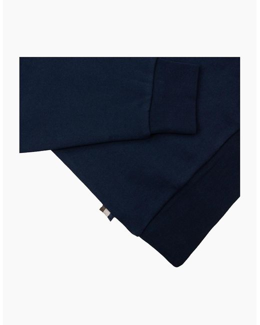 Aquascutum Blue Cc Shoulder Crewneck Fleece 11 for men