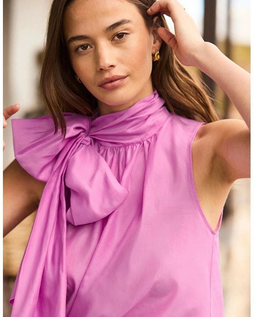 Ro&zo Pink Bow Detail Sleeveless Blouse