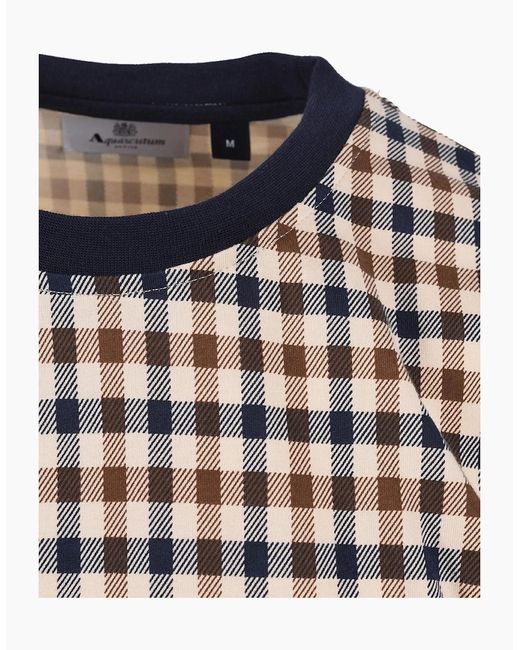 Aquascutum White Club Check T-Shirt for men