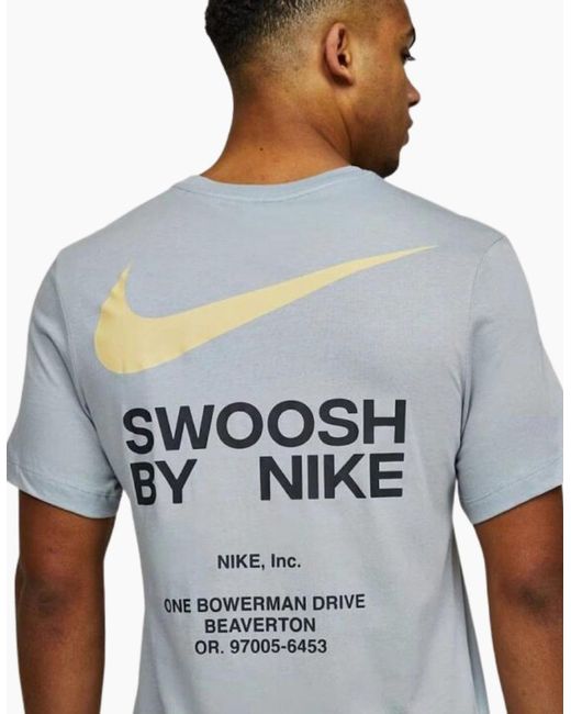 Nike Gray Athletics Swoosh By T-Shirt for men