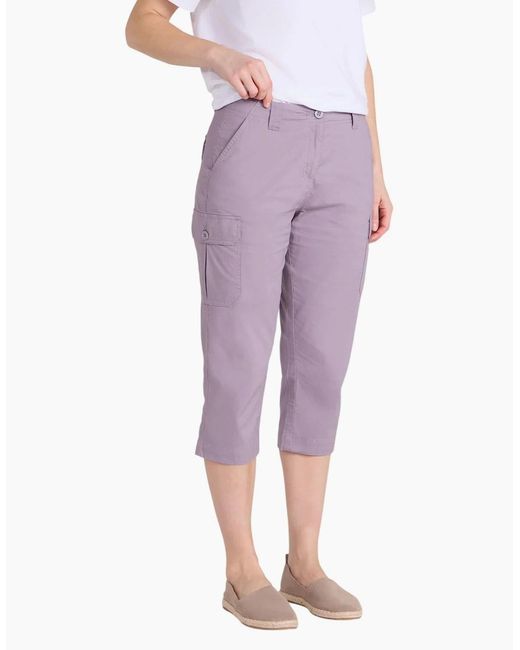 Mountain Warehouse Purple Ladies Coastal Stretch Capri Cargo Trousers