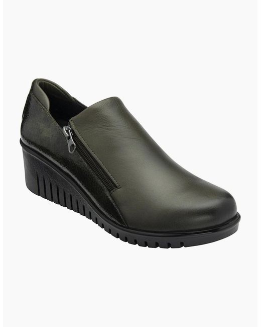Lotus Green Altan Low Wedge Shoes