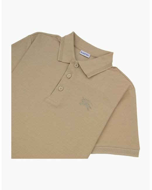 Burberry Natural Eddie Cotton Polo Shirt Soft Fawn for men