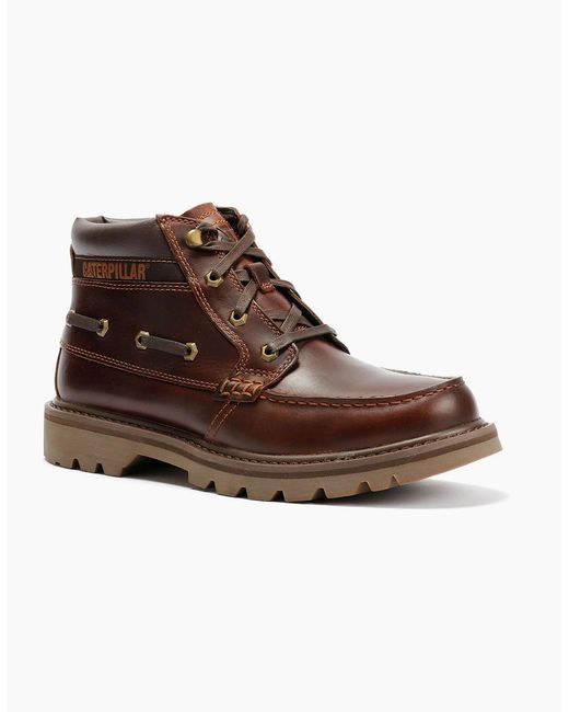 Caterpillar Brown Colorado Boat Mid Leather British Tan Boots for men