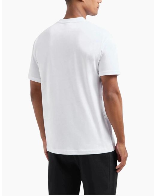 Armani White Ea7 T Shirt Emporio Cotton Tee for men