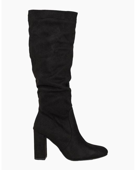 Dorothy Perkins Black Ladies Keris Ruched Knee-High Boots