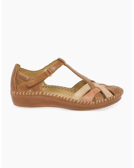 Pikolinos White Vallarta Woven Leather Sandals