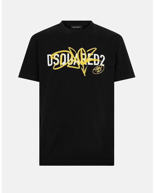 DSquared² Black Cool Fit Branded T Shirt for men