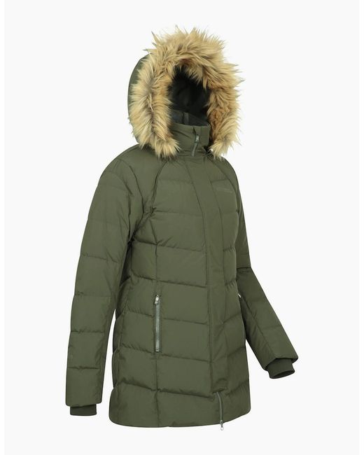 Mountain Warehouse Green Ladies Isla Ii Long Down Jacket