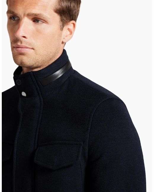 Ted Baker Blue Knowl Funnel Neck Field Jacket for men