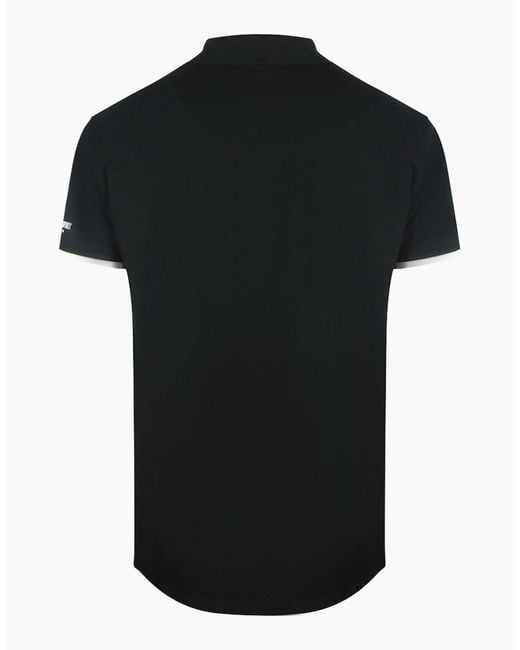 Philipp Plein Black Plein Sport Scratched Shoulder Polo Shirt for men