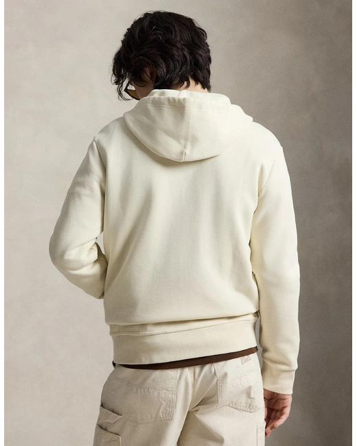Polo Ralph Lauren White Full Zip Hoody 510 Guide Cream for men