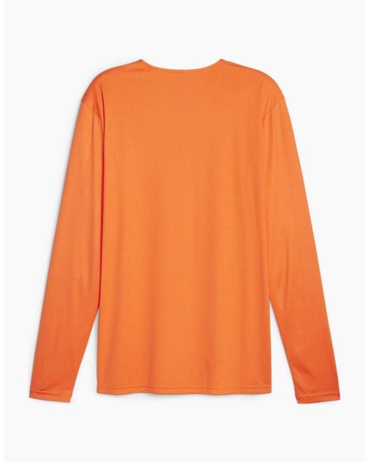 PUMA Orange Hoops Team Long Sleeve Performance Gym Top