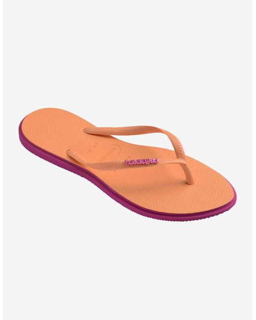 Havaianas Orange Slim Point Flip Flop Rose Gum
