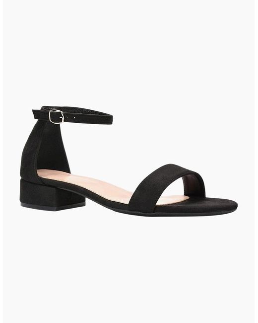 XY London Black Ladies Tate Summer Low Block Heel Sandals