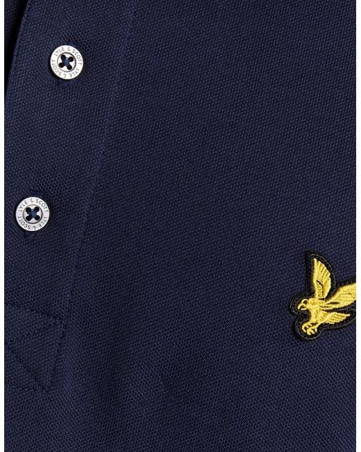 Lyle & Scott Blue Polo Shirt Lp400Vog Long Sleeve Summer Casual Cotton Tee for men