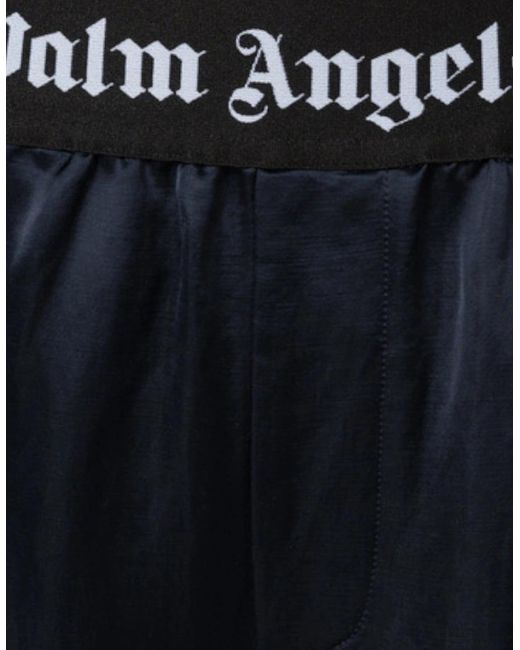 Palm Angels Blue Satin Pyjama Bottoms