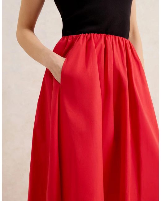 Ro&zo Red Cotton Poplin Skirt