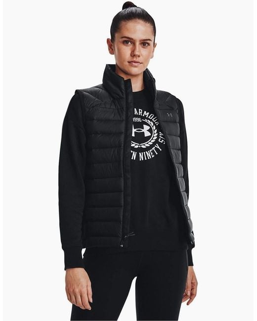 Under Armour Black Solid Patterned Gilet