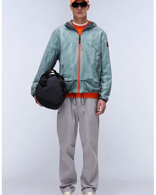 Napapijri Blue Tartuca Print Short Jacket for men