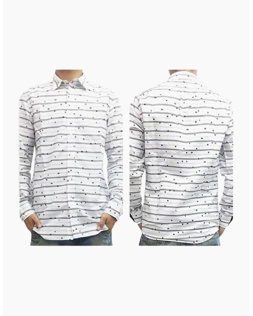 DIESEL Gray S Decline 0Nakx 100 Shirt Long Sleeves Casual Summer Cotton Shirts for men