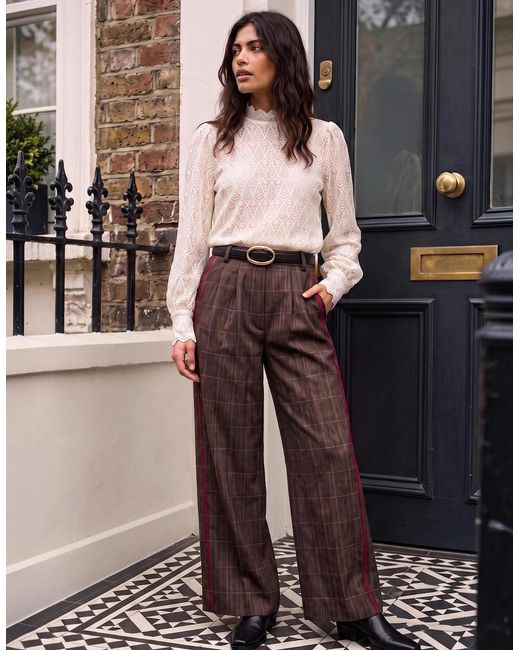 Nooki Design Brown Nevada Check Trousers