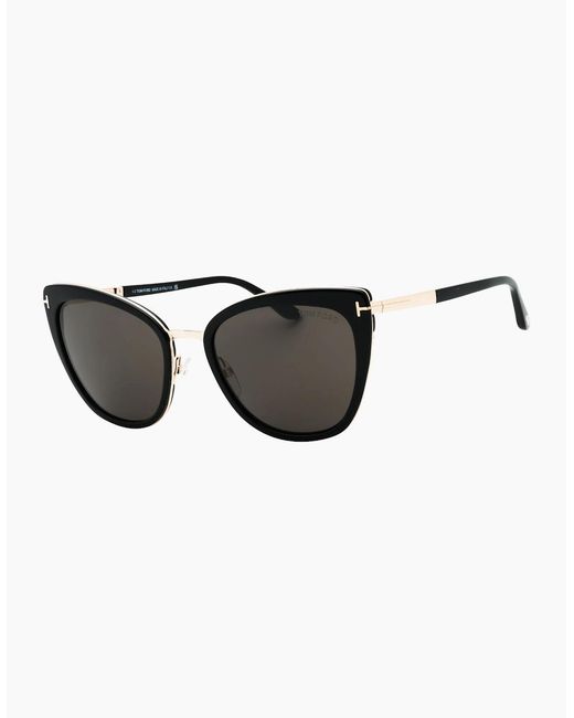 Tom Ford Brown Simona Smoke Lens Shiny Rose Sunglasses