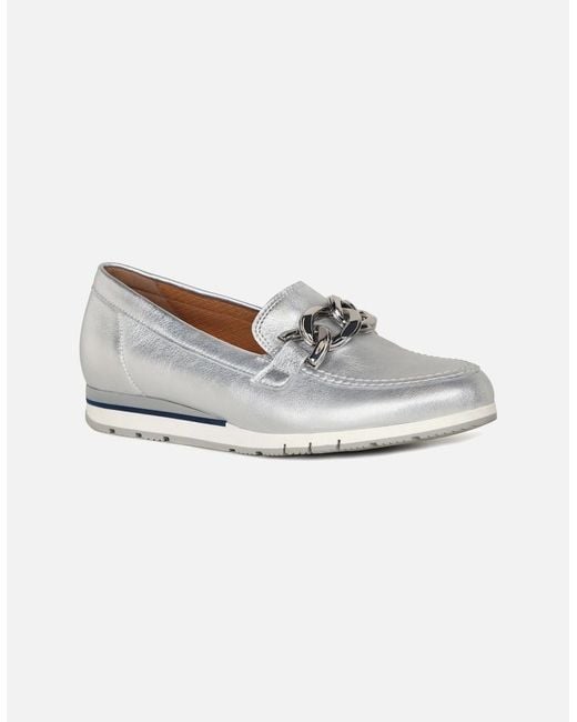 Gabor White Bea Loafers