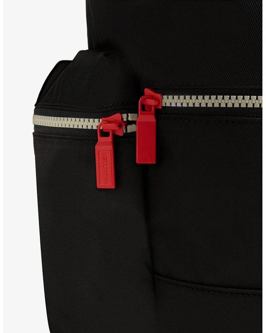 Hunter Black Nylon Mini Topclip Backpack for men