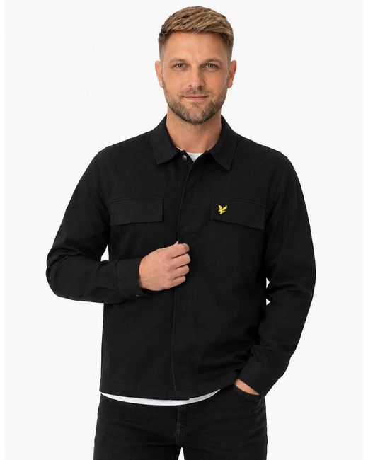 Lyle & Scott Black Lyle & Scott Washed Overshirt Jet for men