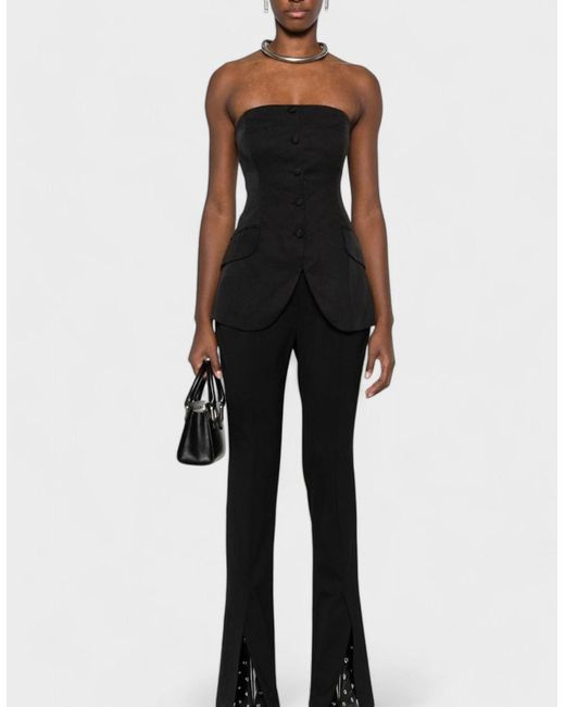 Off-White c/o Virgil Abloh Black Wool Blend Basic Slim Pant