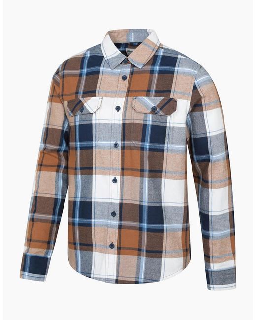 Mountain Warehouse Blue Trace Flannel Long-Sleeved Shirt for men