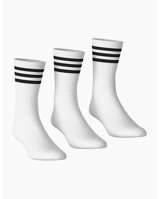 Adidas White Adult Crew Socks (Pack Of 3)