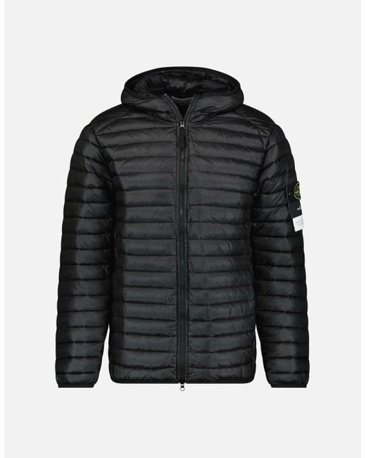Stone Island Black Loom Woven Down Chambers Stretch Nylon-Tc Jacket for men