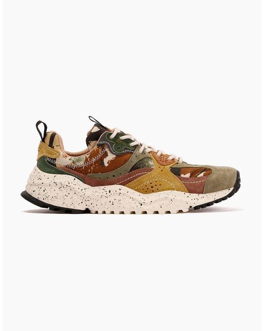 Flower Mountain Green Wave Suede Camouflage Trainers for men