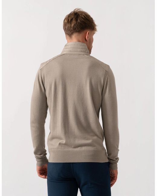 Belstaff Gray Kilmington Merino Wool Quarter Zip Jumper for men
