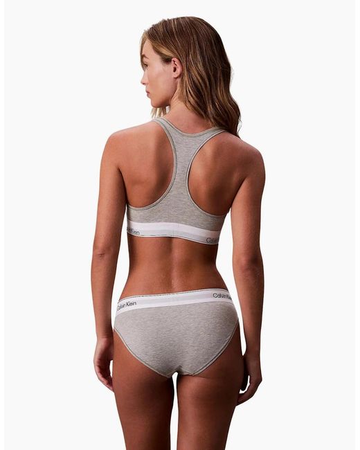 Calvin Klein White Icon Cotton Modal Unlined Bralette, Heather