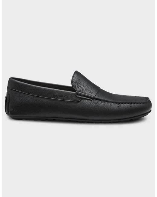 Boss Black Boss Noel Tumbled-Leather Loafers With Driver Sole for men