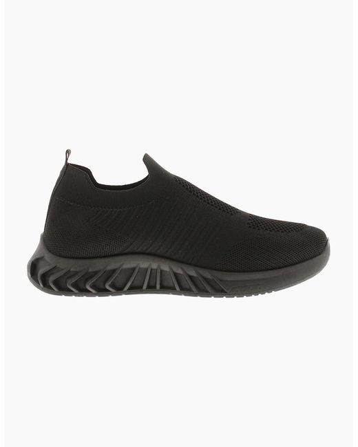 Apache Black Chunky Trainers Knit Effect Sky Slip On Uk Size