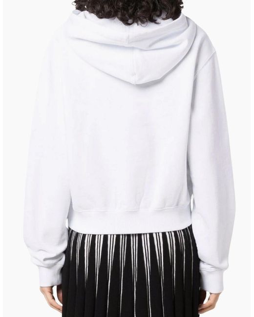 Off-White c/o Virgil Abloh White Geometric Logo Cropped Hoodie