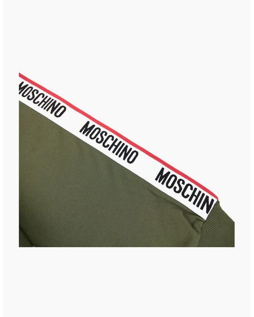 Moschino Green Underwear Tape Logo Arm Sweatshirt Khaki 0430 for men