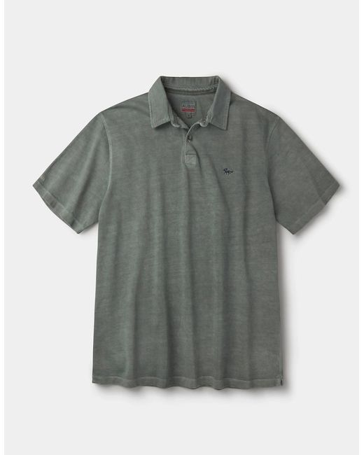 aubi Green Arkwright Heavyweight Jersey Polo for men