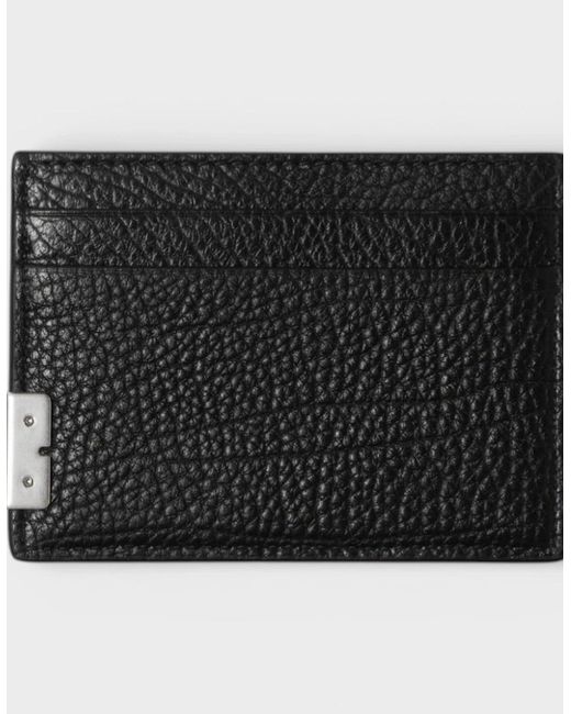 Burberry Black Sandon Grained Leather Card Holder for men