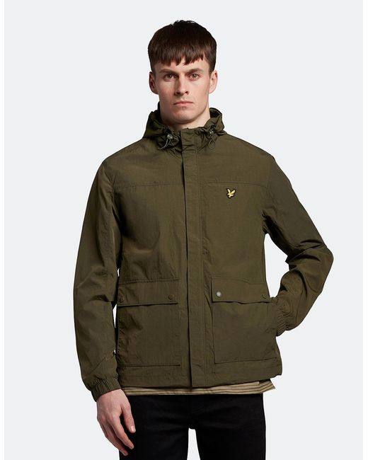 Lyle & Scott Green Lyle & Scott Branded Hooded Parka Jacket for men