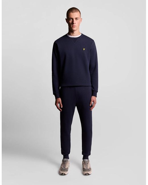 Lyle & Scott Blue Cotton Crew Neck Sweatshirt for men