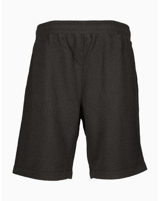 C P Company Black Malfile Fleece Lens Bermudas for men